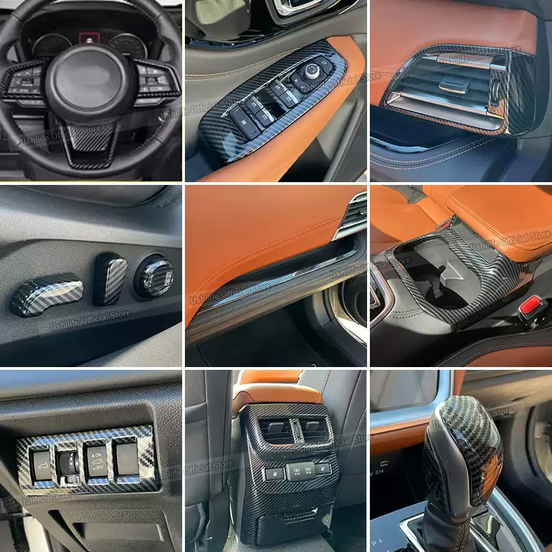 

Центральные накладки автомобиля, рамка переменного тока, крышка переключения передач, панель переключения передач для Subaru Outback Legacy 2021-2025, комплекты интерьера из углеродного волокна