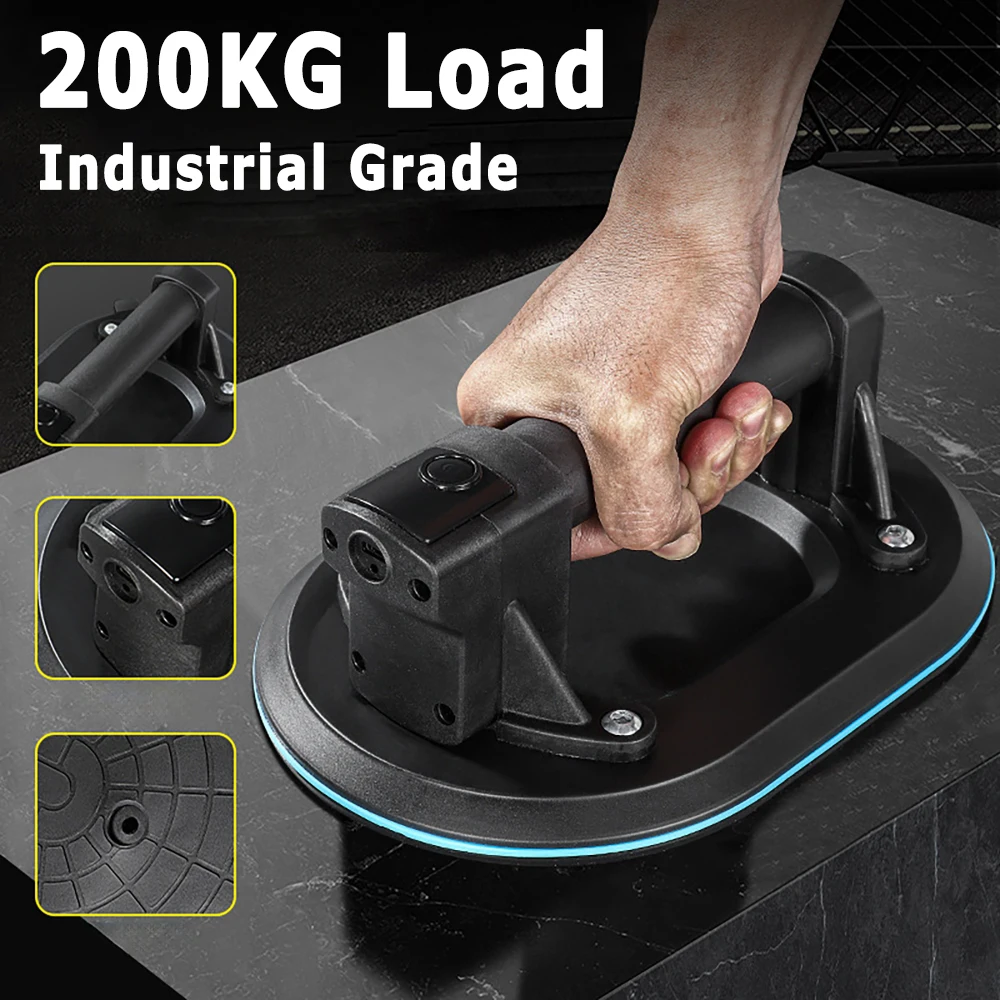 

200kg Load Electric Suction Cup Type-C Charging For Ceramic Tiles Glass Panel Carrier Vacuum Suction Lifter Industrial Grade