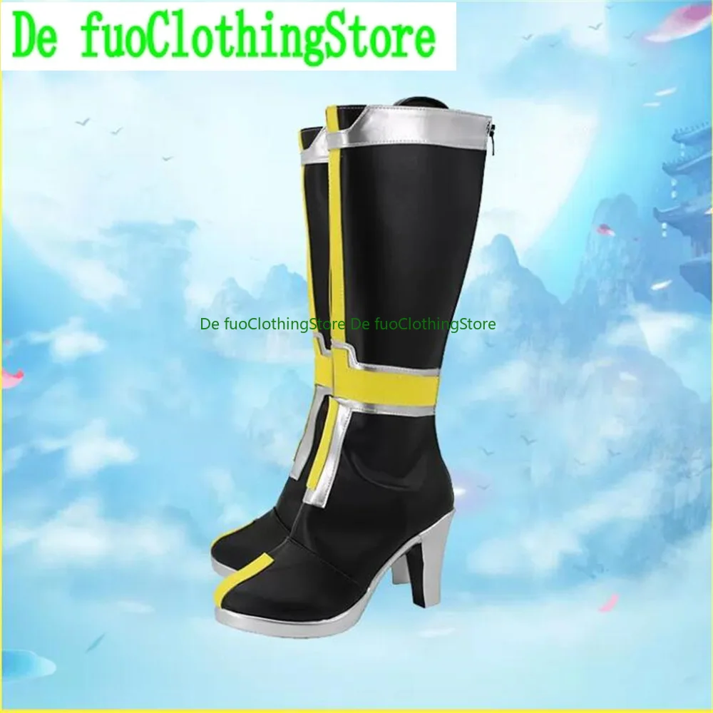 DefuoClothing Kaixa Cosplay Sapatos Botas Jogo Anime Jogo Role-playing Sapatos e Botas Festa de Halloween