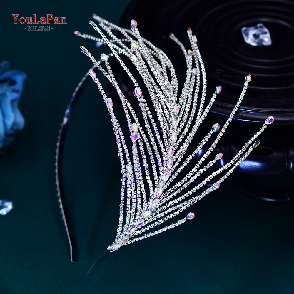 YouLaPan-Diadema de boda con diamantes de imitación para mujer, diadema de cristal hecha a mano, accesorios para el cabello para fiesta, HP628