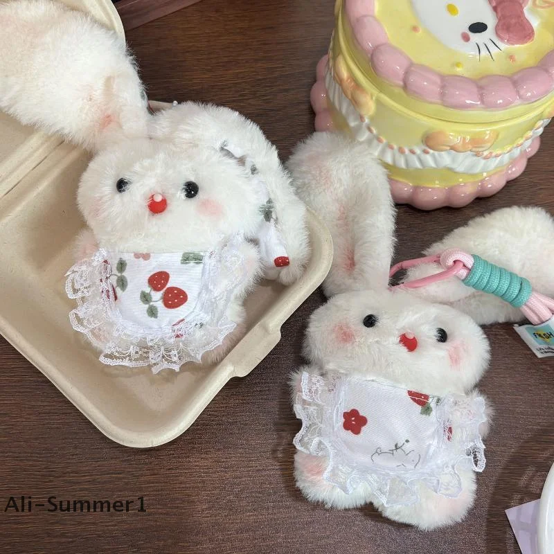 【E】漫画風ぬいぐるみうさぎ人形おもちゃキーホルダー、甘くて可愛いバッグペンダントデコレーション、車のキーリング、女性カップル向け、かわいいギフト