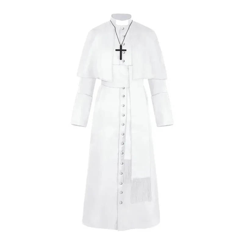 

Nene 2025 Medieval Renaissance Priest Costume Catholic Church Religious Roman Retro Pope Pastor Father Mass Missionary Robe Cler