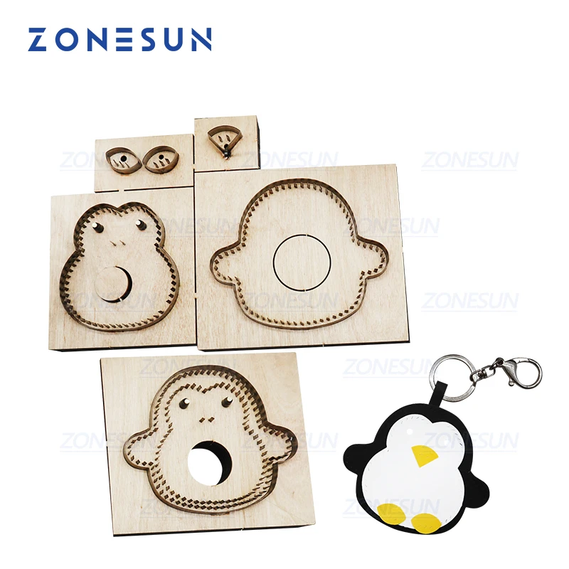 

ZONESUN Custom Leather Penguin Die Cuts For Handmade Key Ring DIY Key Chain Pendant Cutting Clicker Die Steel Rule Die