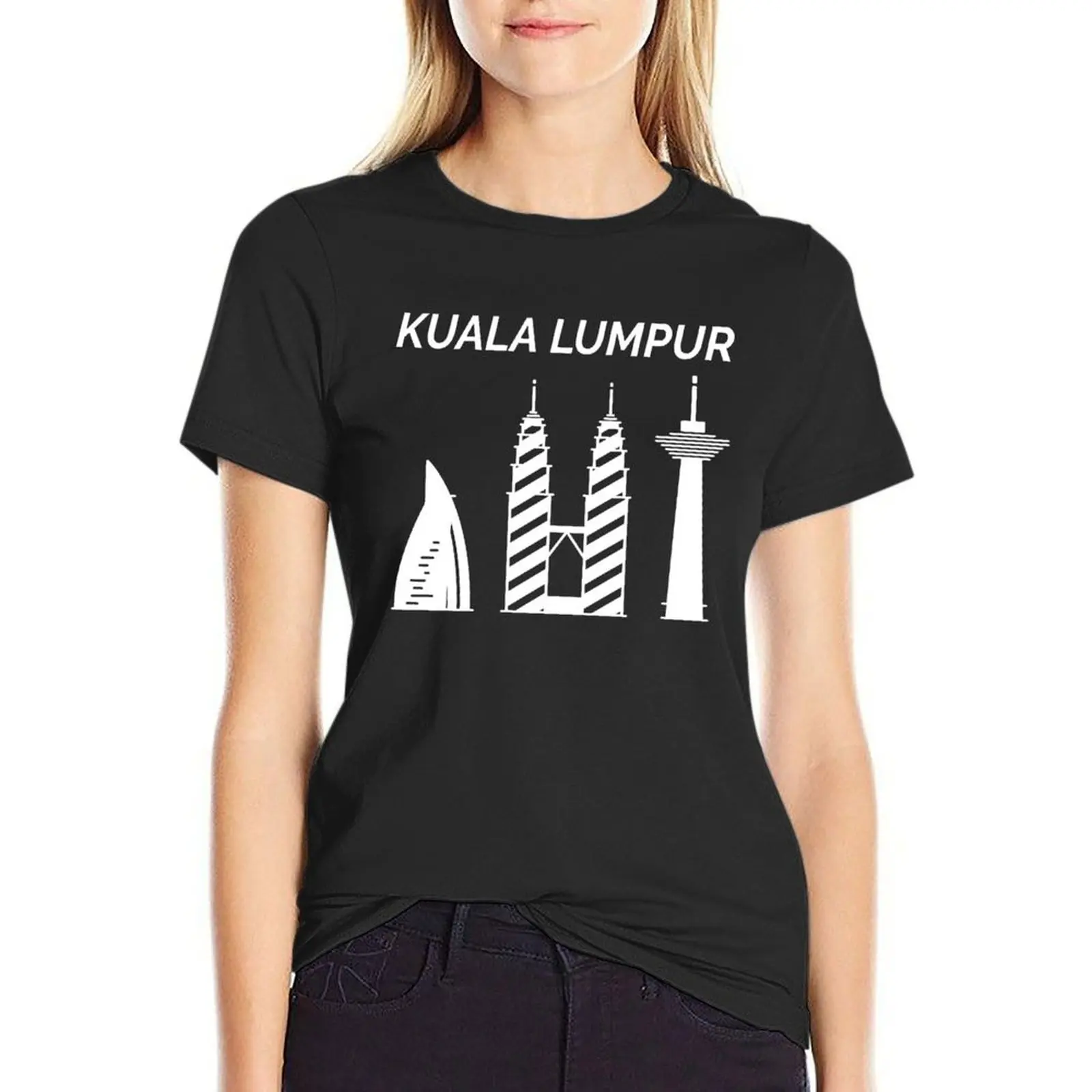 Kuala Lumpur Skyline, Capital of Malaysia. T-Shirt anime summer tops new edition t-shirt dress for Women long