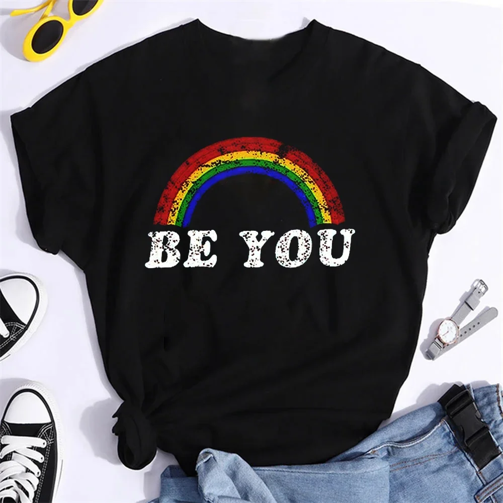 تي شيرت مطبوع عليه قطة كرتونية للنساء ، كم قصير ، توبات برقبة دائرية ، ملابس شارع للزوجين ، ملابس فضفاضة ، تنفس ، لطيف ، Y2K ، الصيف #5