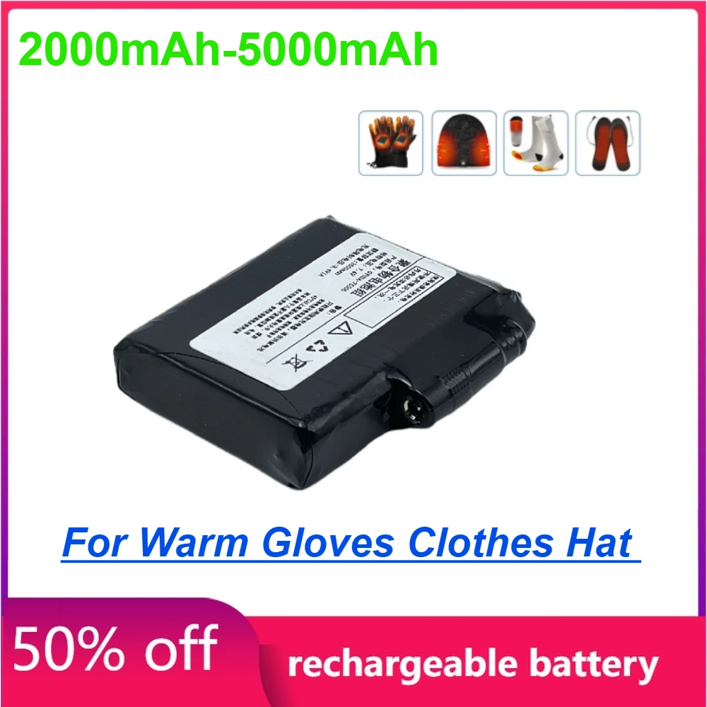 

Аккумуляторы 18650 для зимних подогреваемых носков, 2000-5000 мАч, литий-полимерные аккумуляторные блоки для теплых перчаток, одежды, головных уборов