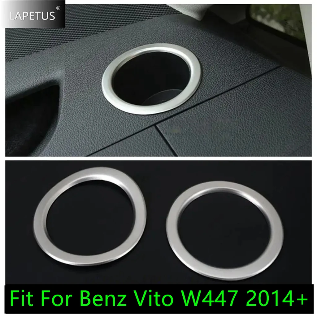 Car Dashboard Instrument Front Water Cup Holder Decor Ring Frame Accessories Cover Trim For Mercedes-Benz Vito W447 2014 - 2021