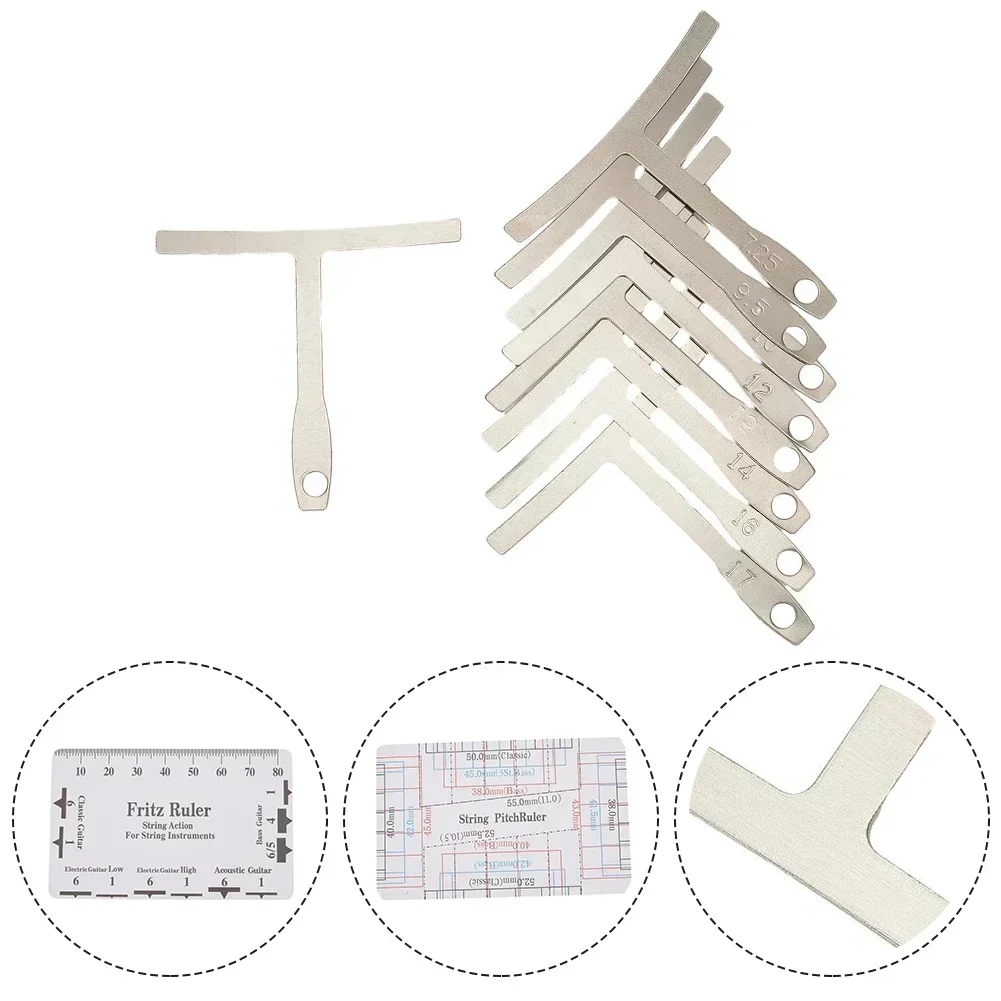 Luthier Tool Guitar Rulers Silver/White String Height Ruler T-shaped Rulers 3.5 X 2.0 In/8.9 X 5.1 Cm High Quality