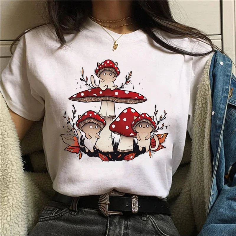 T-shirts Women Anime Print grunge Loose Steampunk Tee Gothic Female Harajuku Summer Clothing E-Girl Kawaii y2k aesthetic top