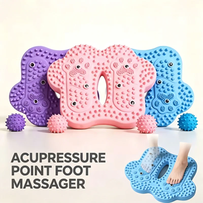 Inflatable Anti-slip Acupressure Foot Massager Pad Inflatable Foot Massager Strong Suction Cups Foldable Portable Drainage Holes