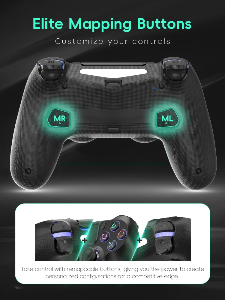 DATA FROG-وحدة تحكم ألعاب لاسلكية تعمل بالبلوتوث لجهاز PS4 ، وحدة تحكم ألعاب PS5 ، اهتزاز مزدوج ، للكمبيوتر الشخصي ، هاتف Android