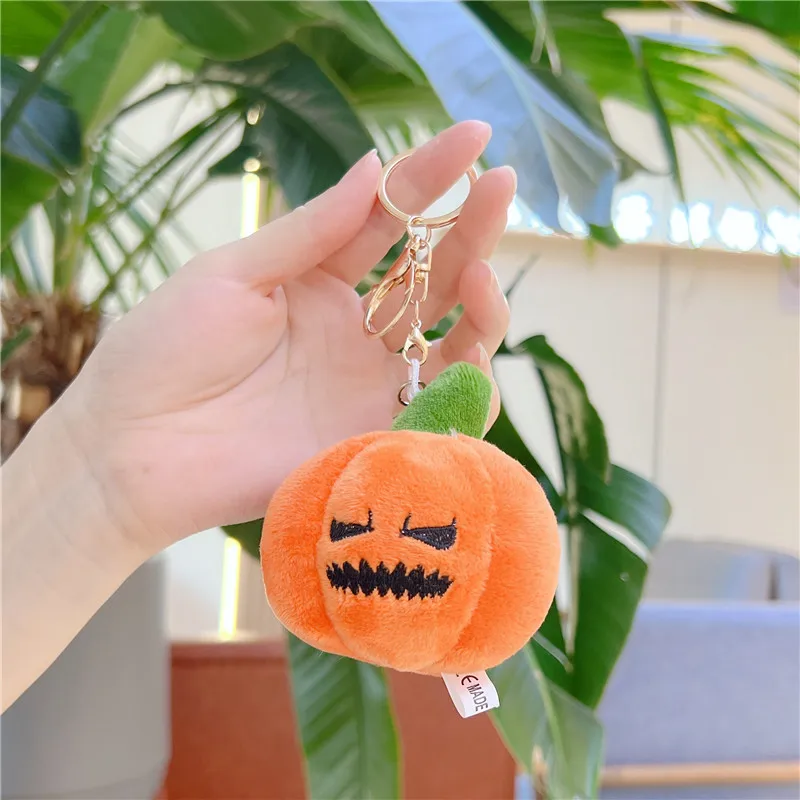 Halloween Kürbis Plüsch Schlüsselanhänger Niedlicher Plüschtier Geist Anhänger Tasche Charm Rucksack Clip Zubehör Horror Party Dekor Geschenke