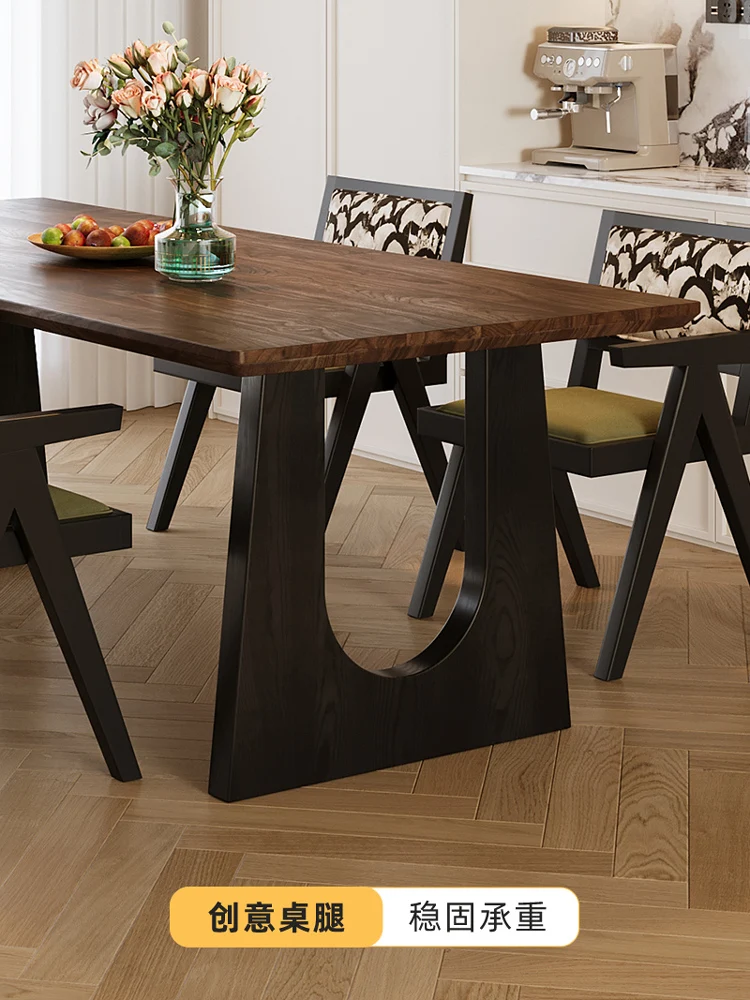 North American Black Walnut Dining Table Vintage Style Large Long Desk Dining Table Solid Wood Large Board