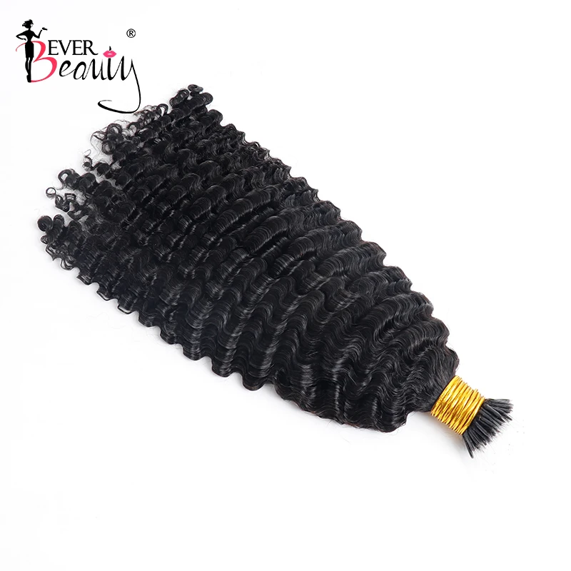 Kinky Curly Microlink Extensions de Cheveux Humains pour Femmes Noires, Plastique Fearther F Tips Bundles, CharacterRings Hair I Tip, 3B255.F Tips