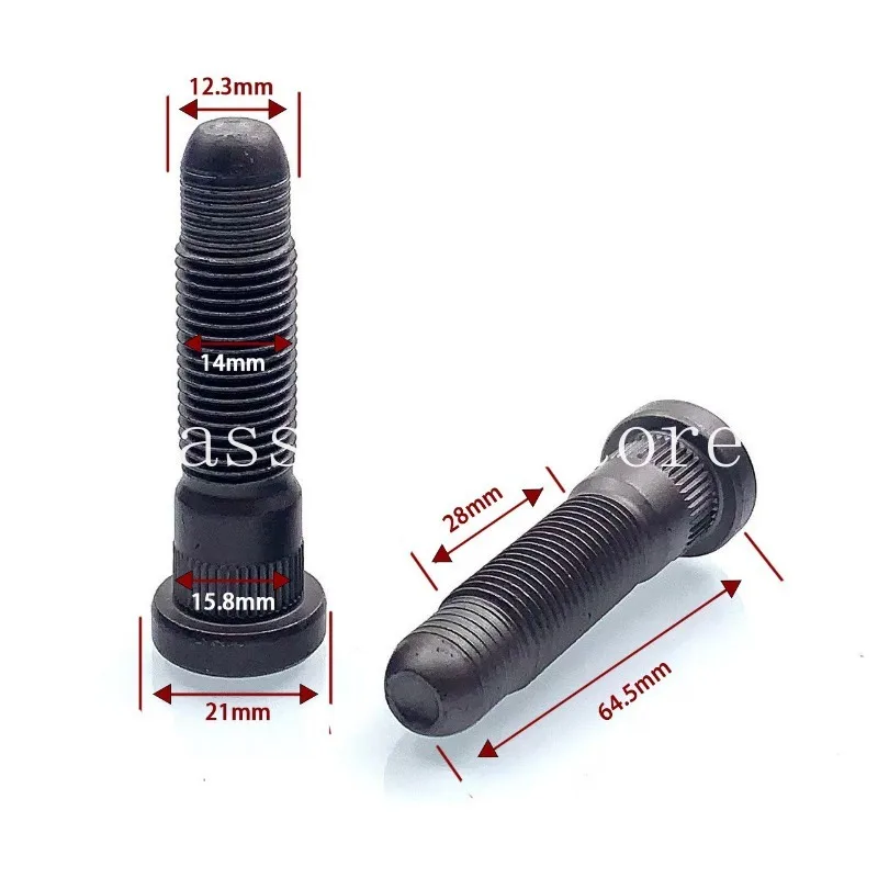 5pcs 11588811 Wheel Lug Studs Hub Spline Bolts Screws  for Buick Chevrolet Opel 344967 M14x1.5 Knurl OD 15.8mm Length 65mm