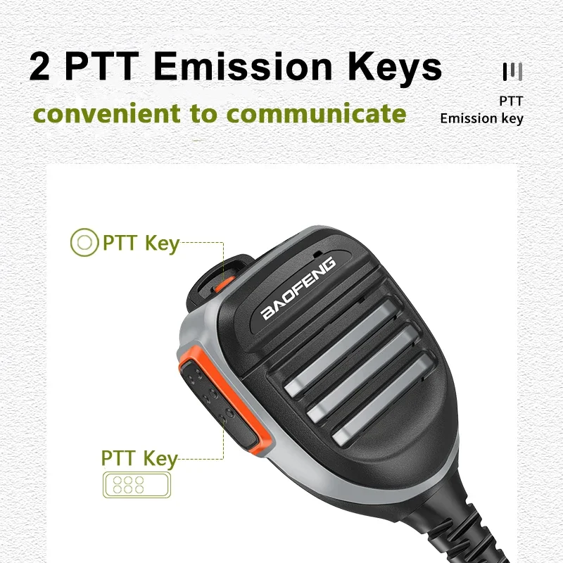 Baofeng Walkie Talkie Speaker Microphone Mic Waterproof BF-780 PTT Remote Shoulder Headset For DM-32 UV-32 TK115 TK118 Ham Radio