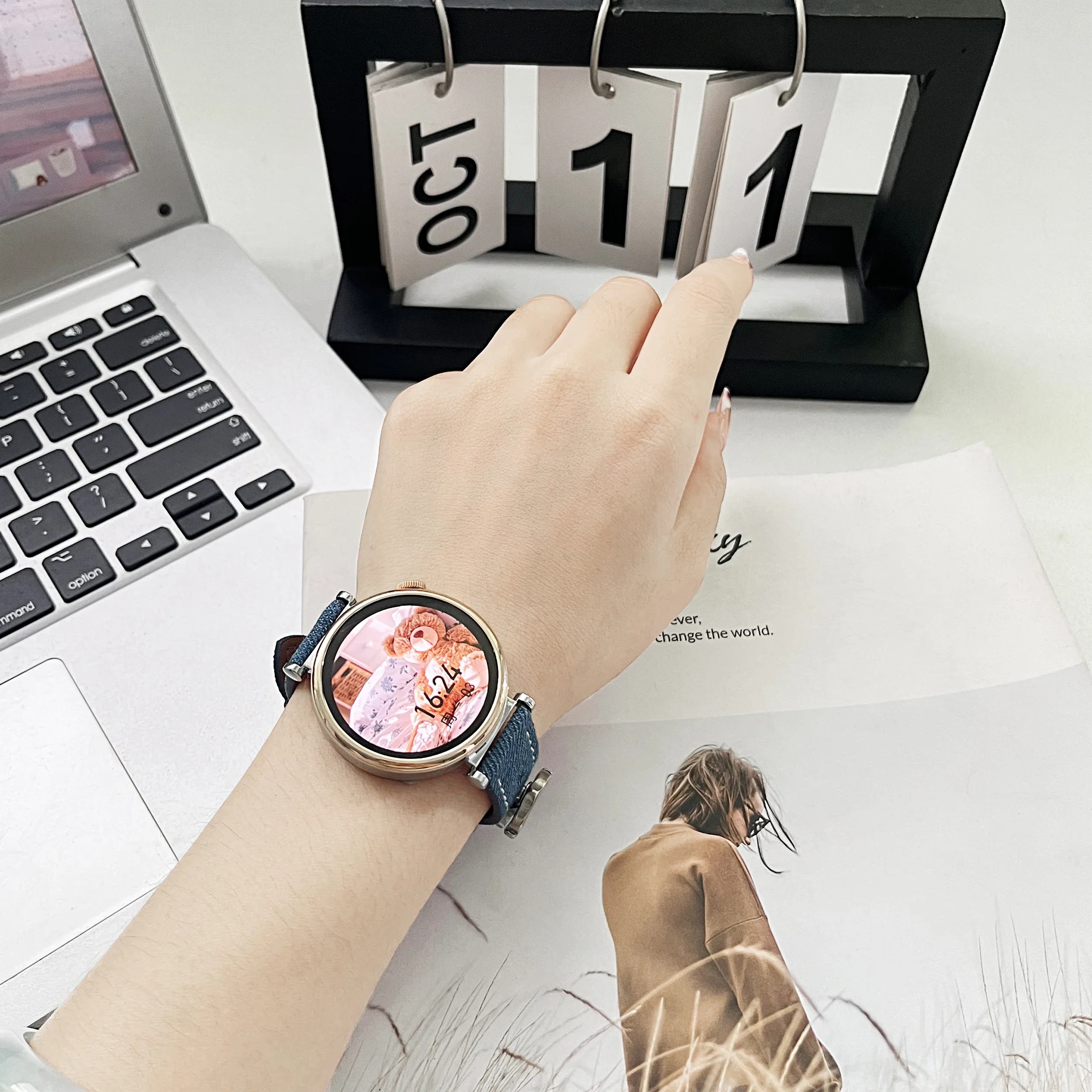 삼성 갤럭시 시계 7 FE 5 Pro 4 6 클래식 44mm 40mm 스포츠 팔찌 correa 가죽 루프 용 시니어 화살표 스트랩 밴드