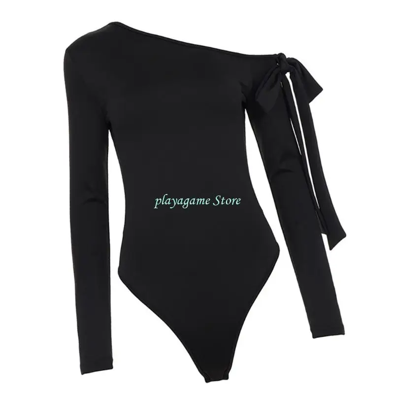 

Y88A женское боди с открытыми плечами и длинными рукавами, облегающий облегающий костюм, топы, трико, Клубные комбинезоны, топы