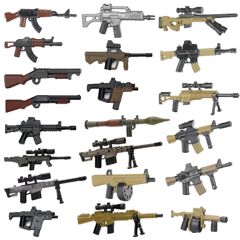 WW2 Military Building Blocks Adults Children Gifts Solider Figures Toys Weapons Guns Equipments Accessories 98K AK47 RPD AWM M4