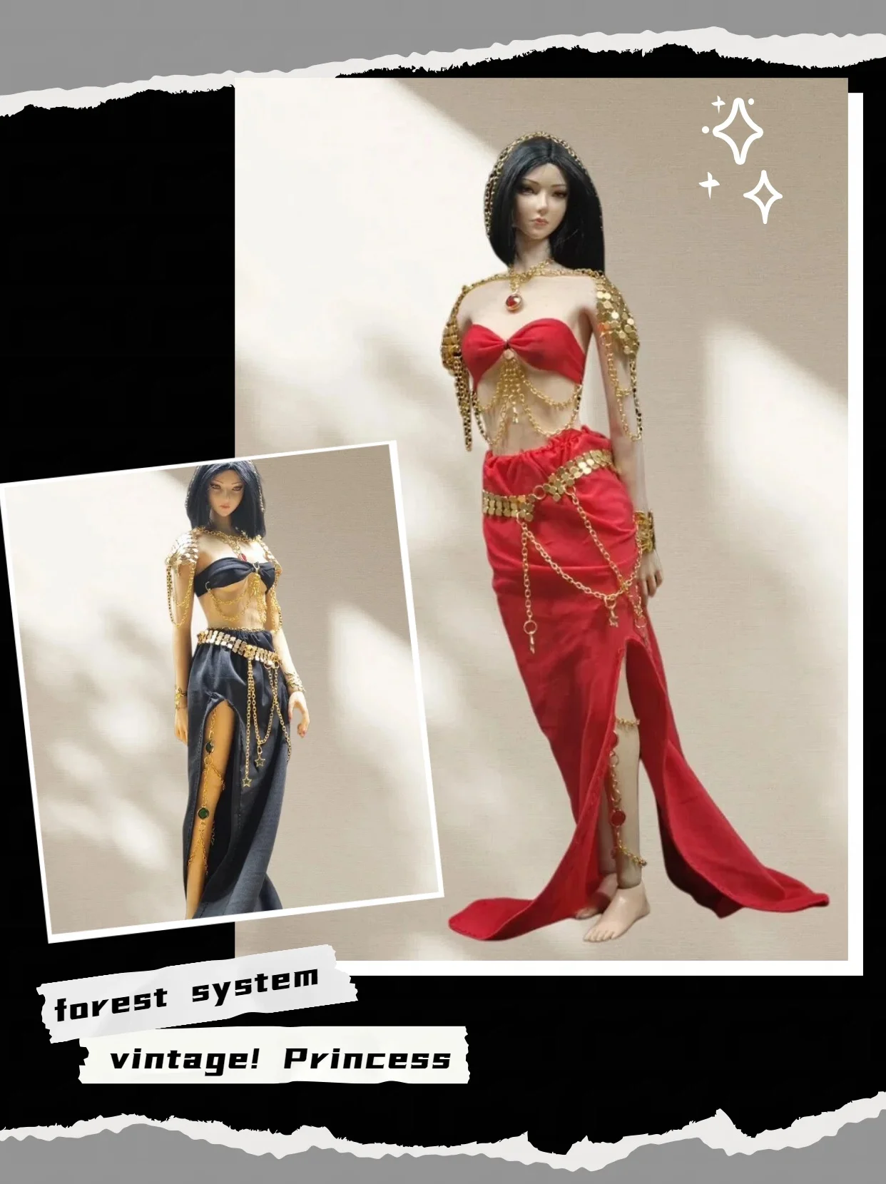 

Одежда и аксессуары для женских фигурок в масштабе 1/6, экзотический стиль, костюм для танцев, комплект, ретро-дизайн, роскошный, для фигурок 12 дюймов.