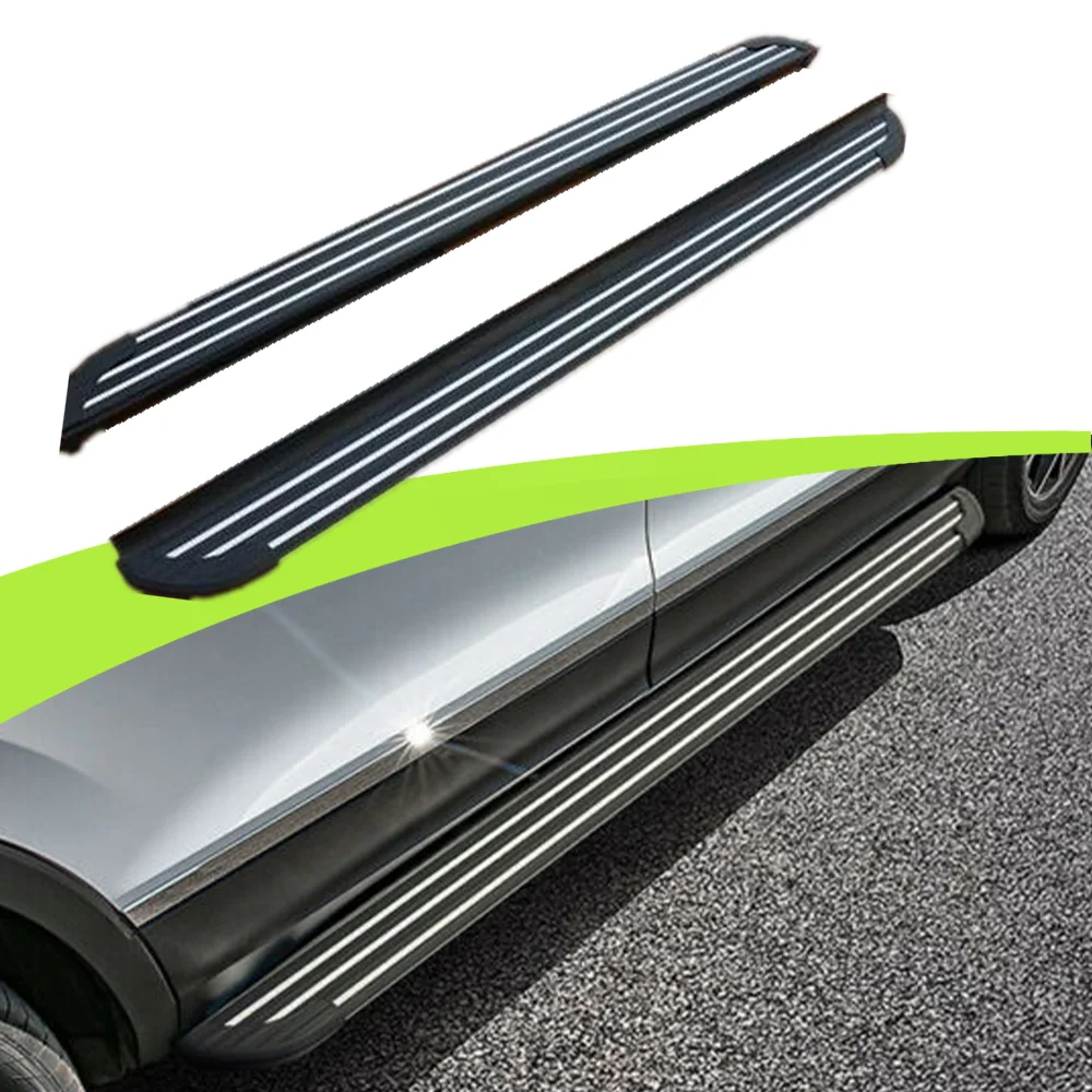 2PCS Aluminum Running Board Side Steps Nerf Bar Fit SsangYong Korando 2019-2024（with brackets)