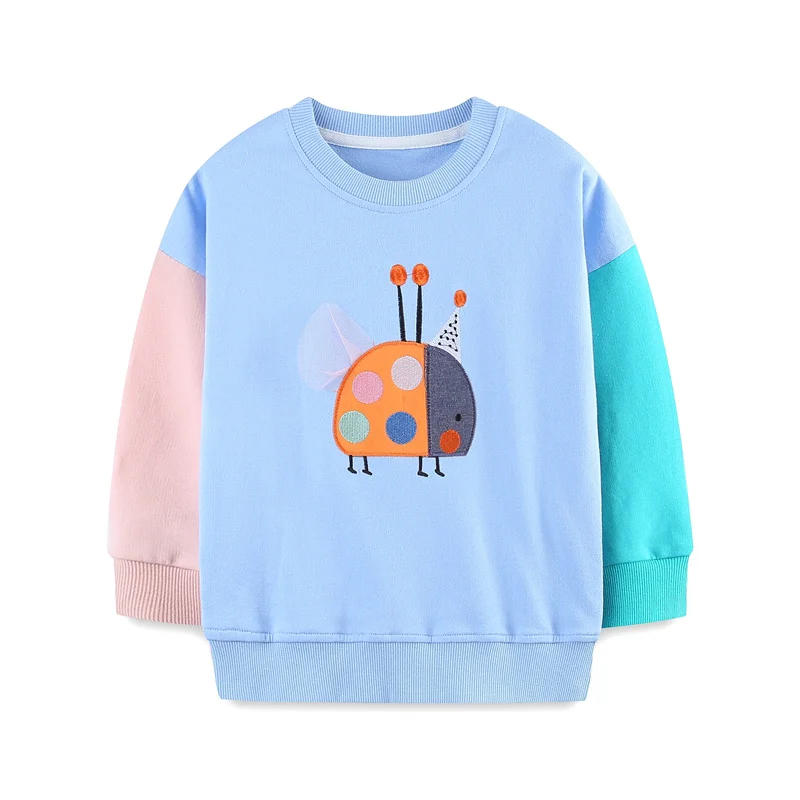 

Jumping Meters 2-7T New Arrival Ladybug Embroidery Girls Sweatshirts For Autumn Winter Baby Clothes Sports Toddler Wear