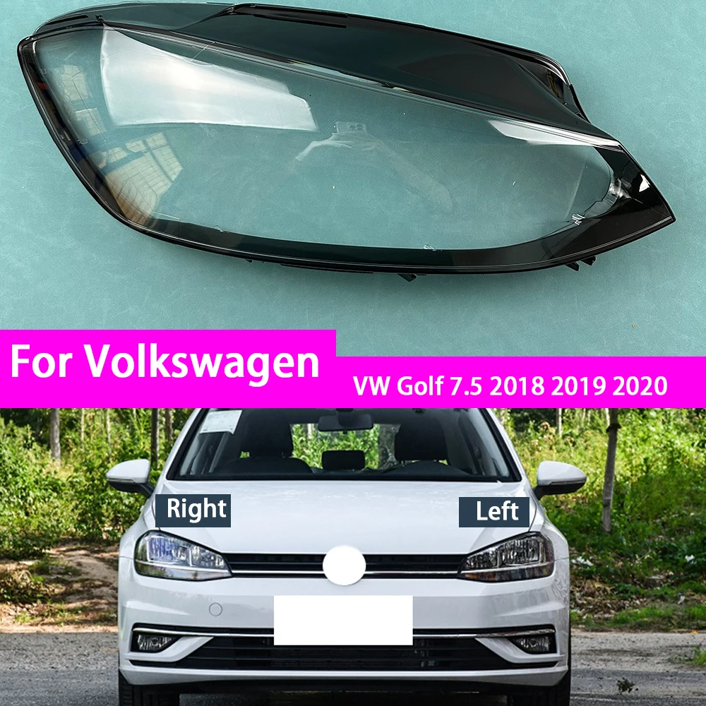 

For Volkswagen VW Golf 7.5 2018 2019 2020 Headlamp Cover Headlight Transparent Lens Lamp Shell Masks Plexiglass Replace Original