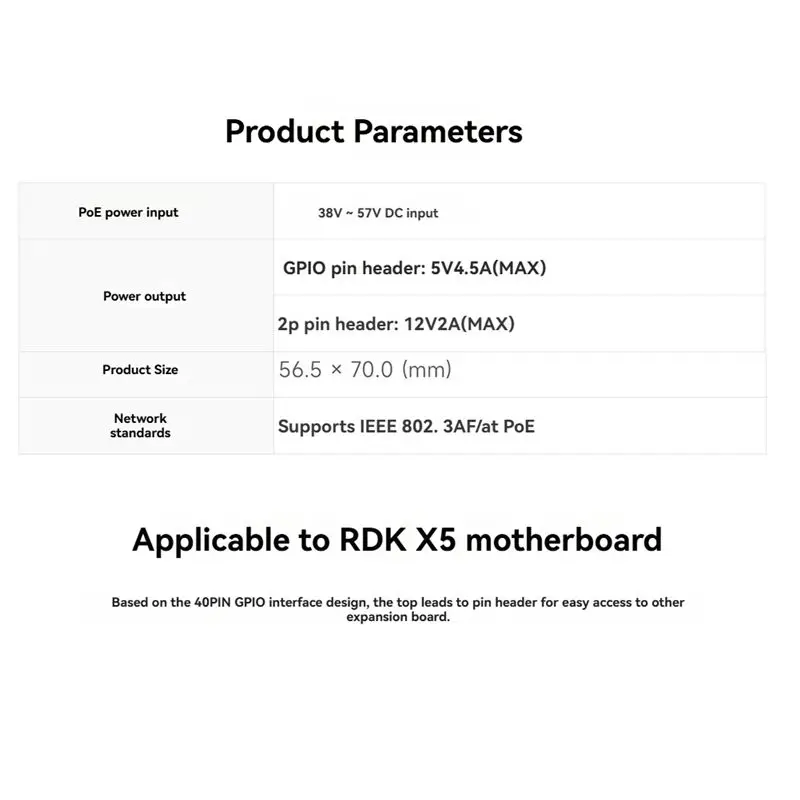 N34R-For RDK X5 Poe HAT With Fan+Heatsink For D-Robotics RDK X5 Motherboard IEEE 802.3Af/At Expansion Board