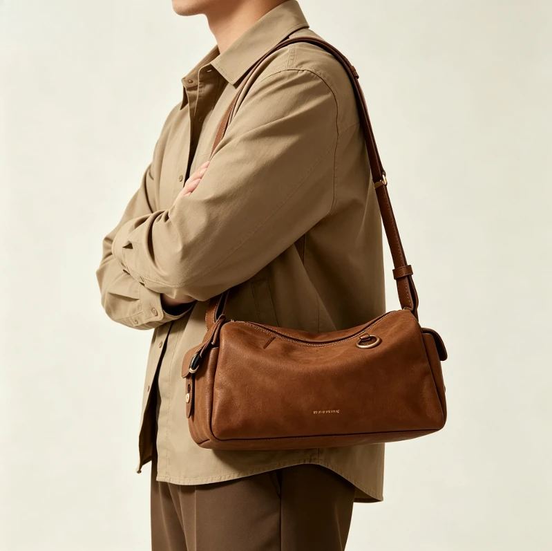 2026 New Crossbody Shoulder Bag High Quality Leather Soft Simple Style Goods for Daily Use Handbag Simplified Leather Camera Bag