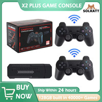 X2 Plus GD10 Pro Game Stick HD 2.4G Retro Video Game Console  4K Double Wireless Controller TV 50 Emulator For PS1/N64/DC 128G G