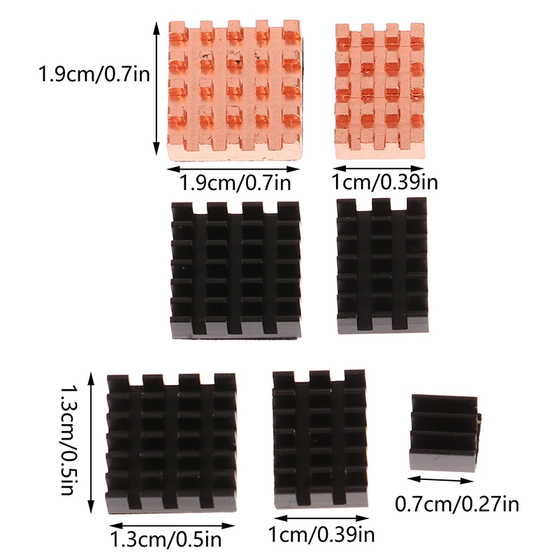 1Set Pure Copper Cooling Heat Sink Aluminum Heatsink Cooler Radiators Cooling Kit For Orange Pi Zero 3/3B