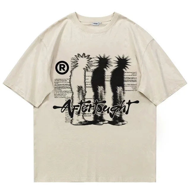 American Y2K Streetwear ort Sve T-irt Harajuku Sle Men's aphic Print irt Loose Fit Polyester Breathable Summer