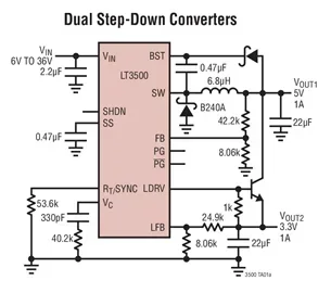 LT3500EDD LT3500IDD LT3500HDD LT3500 - Monolithic 2A Step-Down Regulator Plus Linear Regulator/Controller