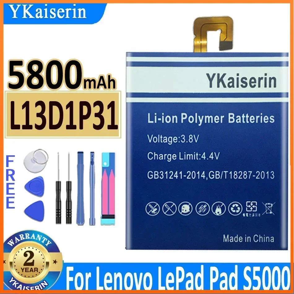 YKaiserin L13D1P31 Battery For Lenovo Pad A3500 S5000 S5000-H Tab3 Tab 3 7 TB3 710i 710F Tab 2 Tab2 A7 A7-30 A7-10F A7-20F bater