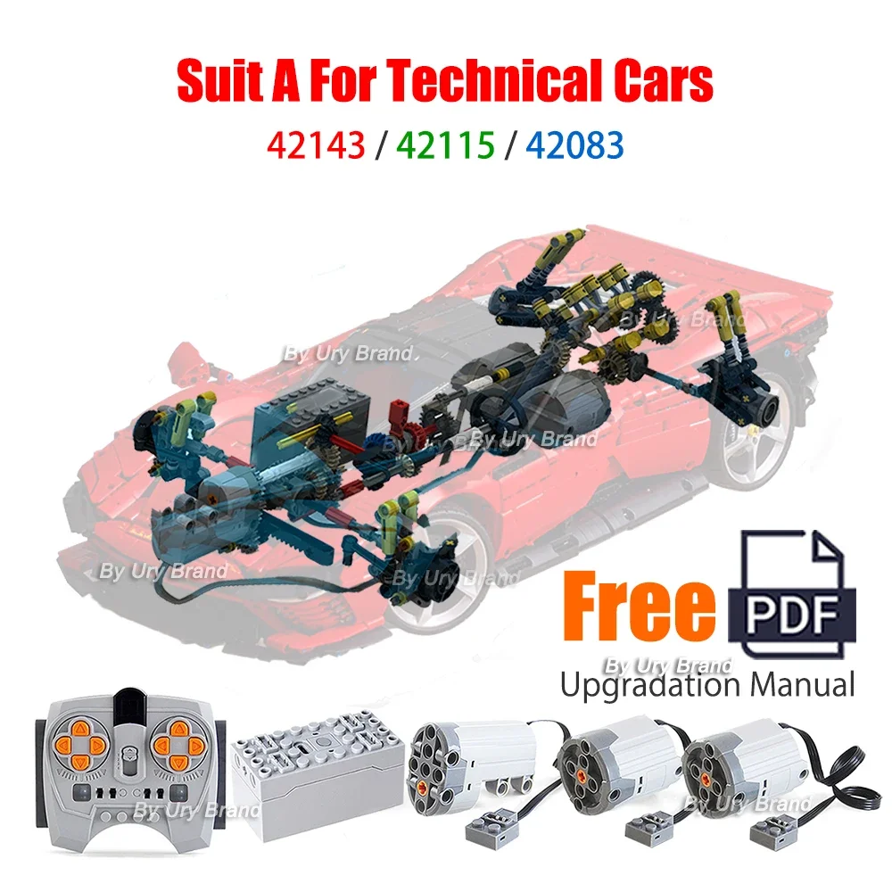 MOC Expert Technical Car Power Function Motor Parts 42143 42171 42096 42115 42141 SP3 APP Programing RC Li-Battery Blocks view 3