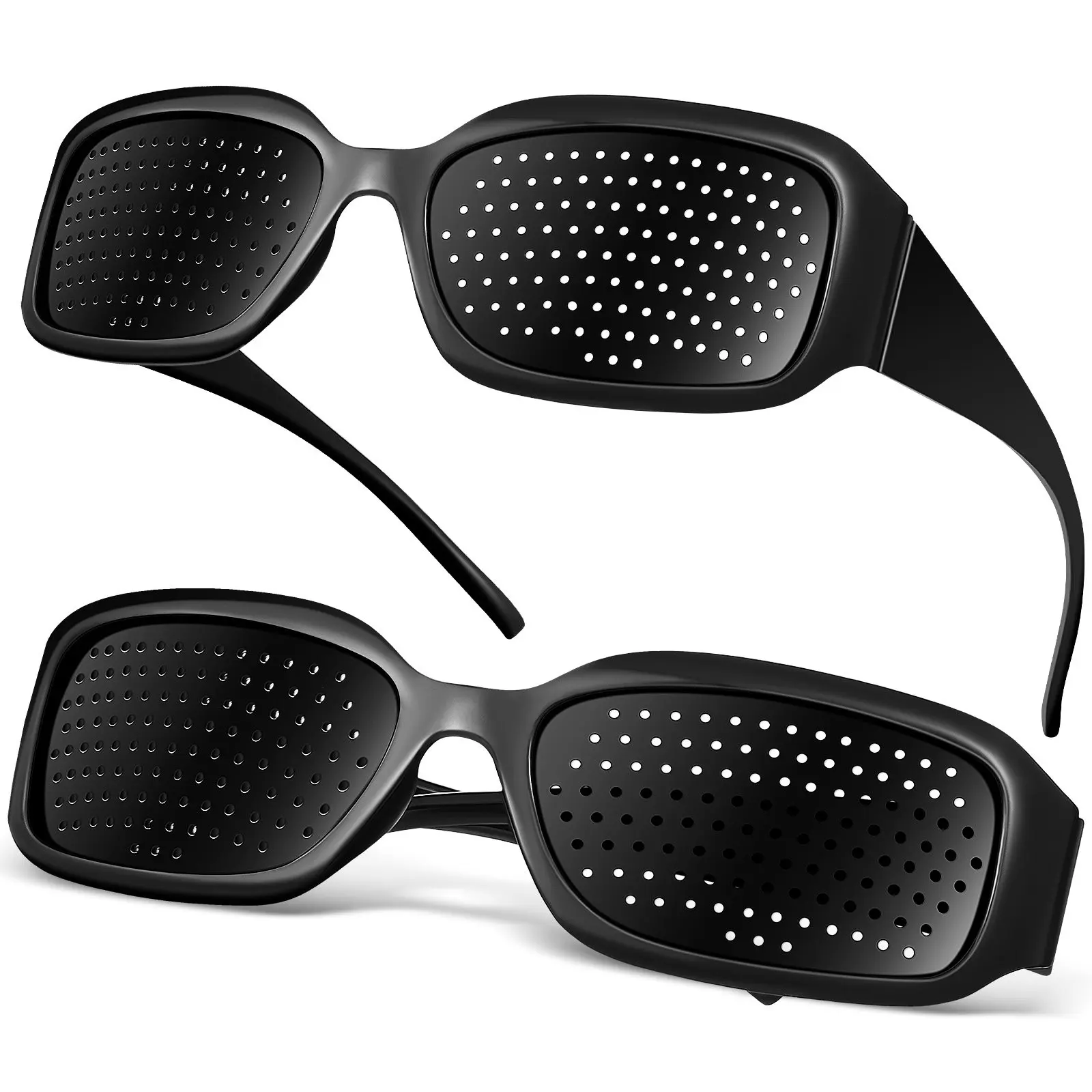 

2Pcs Pinhole Eyeglasses Full Frame Protective Glasses Eyesight Training Correction Glasses for Nearsightedness Farsightedness