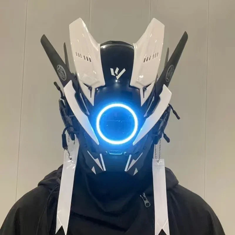 

LED luminous punk mask helmet cosplay mechanical tactical mask luminous full face gas mask