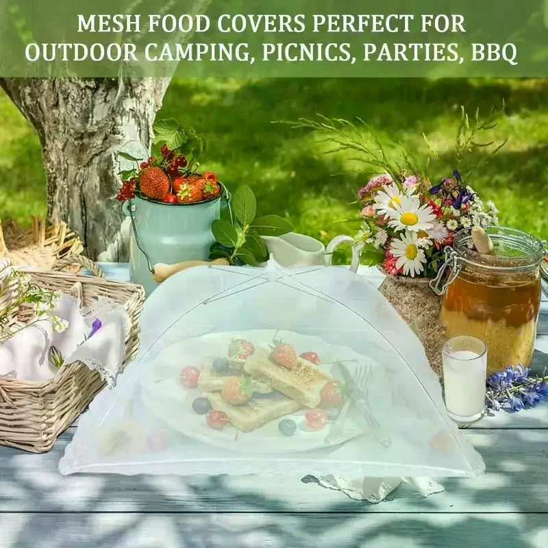 1PC Food Cover Mesh Folding Washable Flies Tables Cover Insect Proof Protective Dish Covers Home Kitchen Storage Accessaries