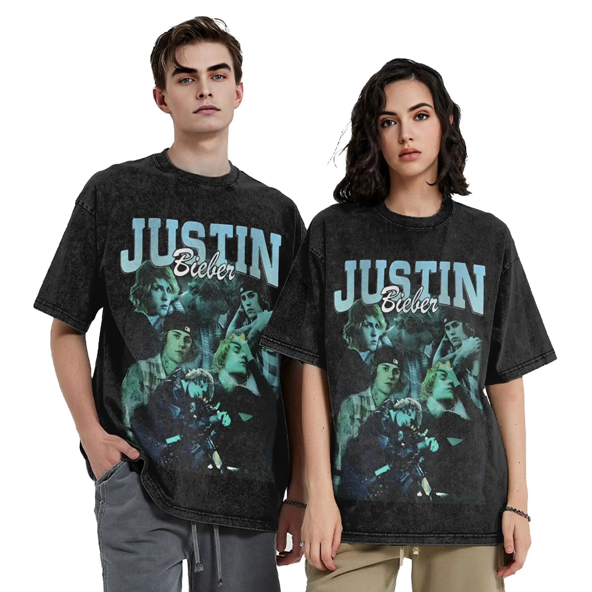 

Justin Bieber Vintage Vintage Washed T-Shirt Fashion 100% Cotton Tee Shirt Crew Neck Short Sleeve T Shirt Plus Size Clothing