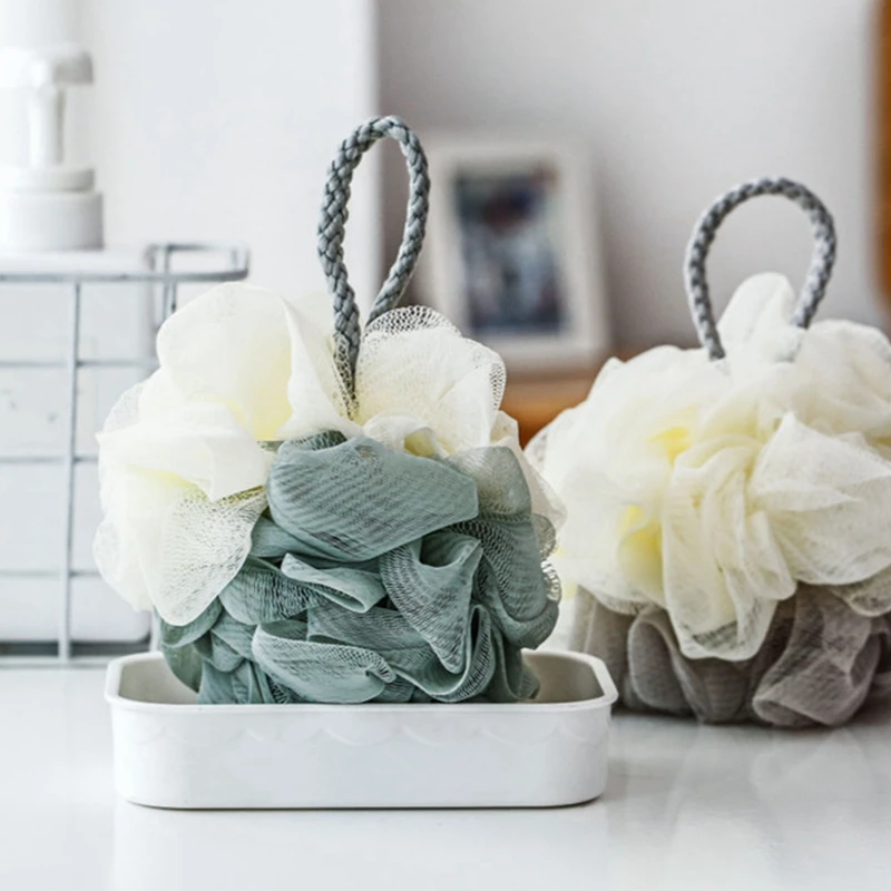 Esponja de baño para todas las pieles, PUF de malla para ducha, herramienta para el cuidado de la piel