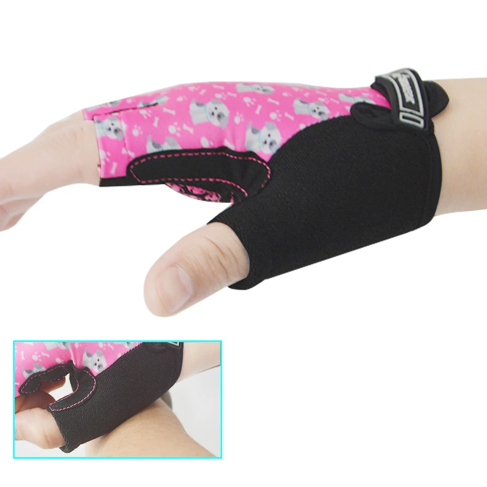 MOREOK Kids Gloves 3MM Pads Monkey-bar Gloves Half Finger Children Cycling Gloves Child Balance Bike Bicycle Gloves boys Girls