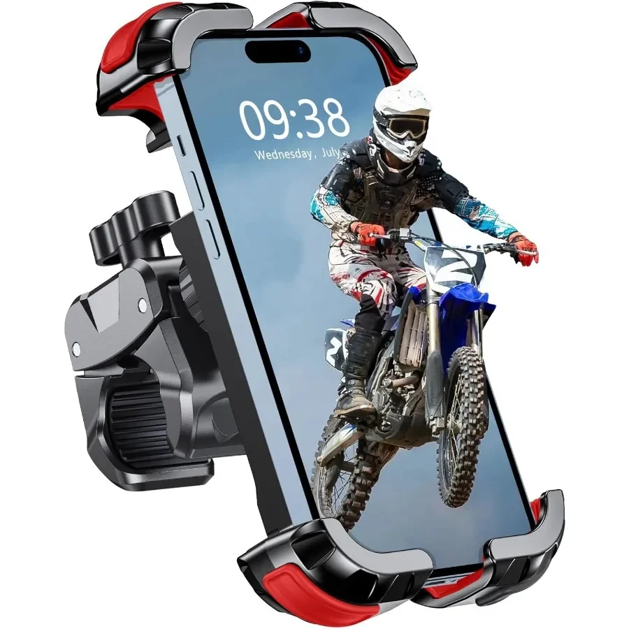 

Модернизированное крепление для телефона на мотоцикле, велосипедное крепление для телефона с механизмом блокировки 1 секунды и надежной защитой, вращающийся на 360° держатель для телефона De