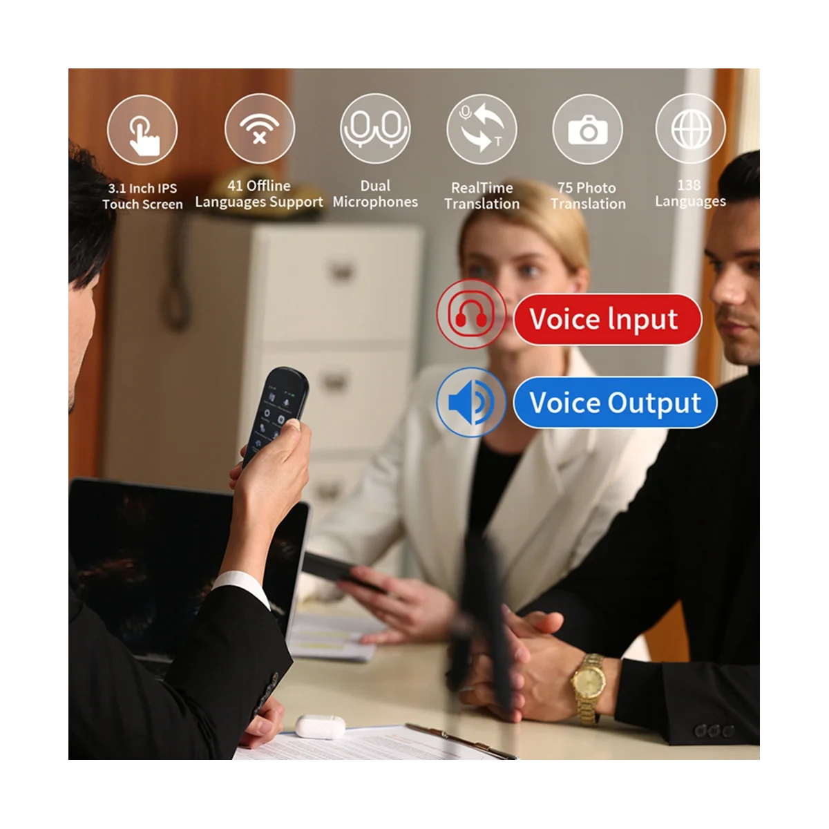 Language Translator Device, Real-Time Voice Translation, Support 138 Languages, Offline Translation for Learning Travel