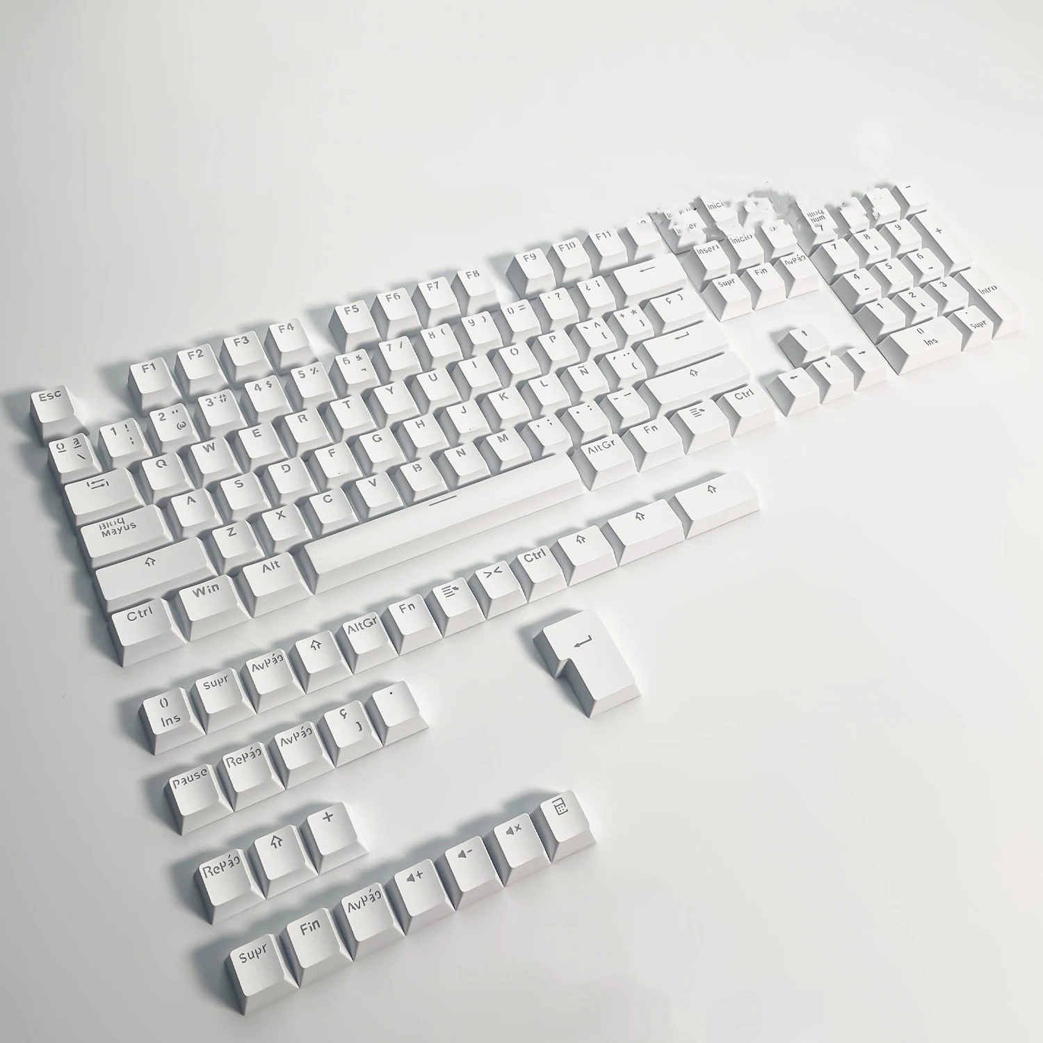 Minimalist Solid Backlit Spain Full Set 132 Key Double Shot OEM Profile Keycaps for 68/75/87/98/104/108 MX Mechanical Keyboard