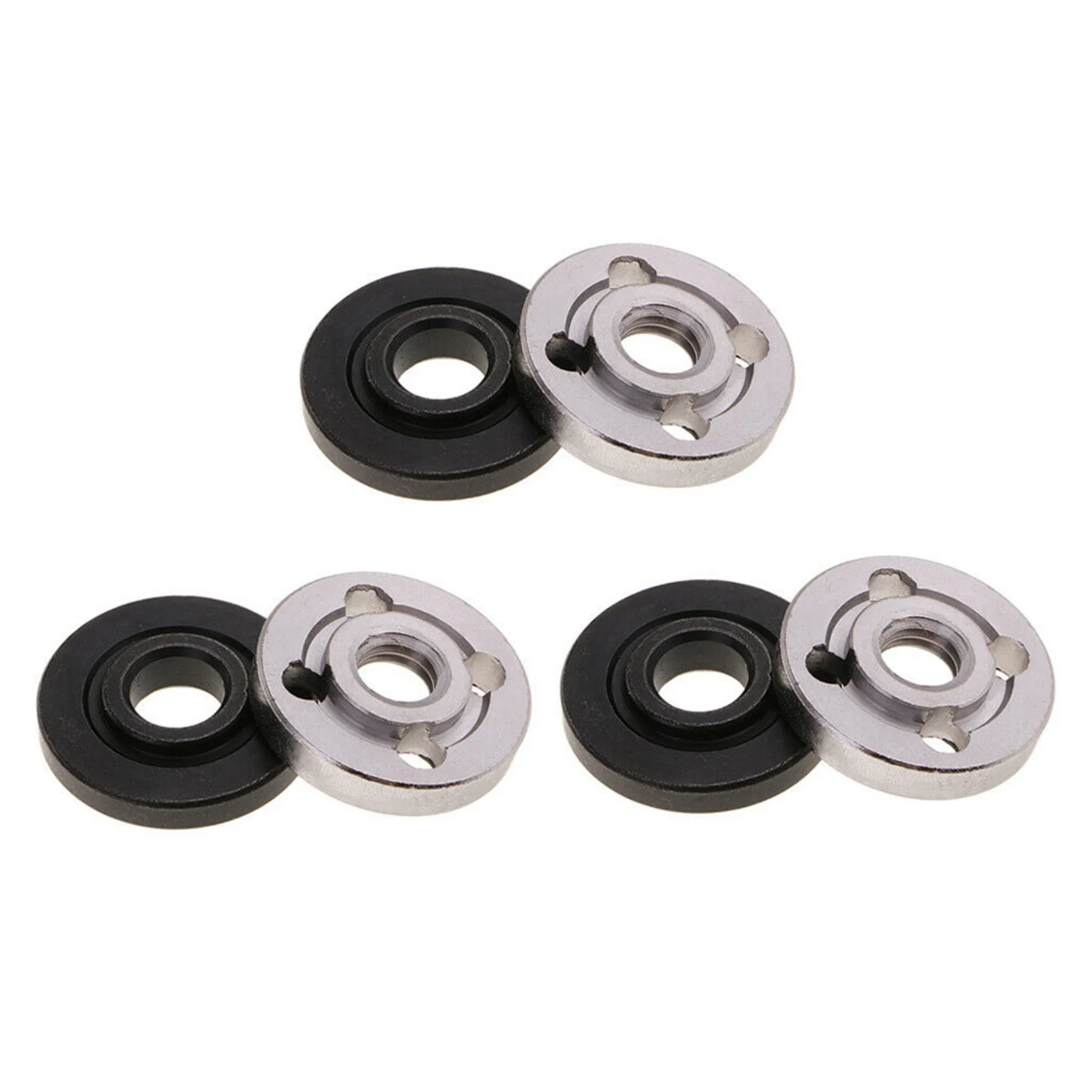 A19F-12Pcs Lock Nuts Flange For 9523 Nut Inner Outer Kit Angle Grinder Tool 2 Specifications-Toothless, Toothed