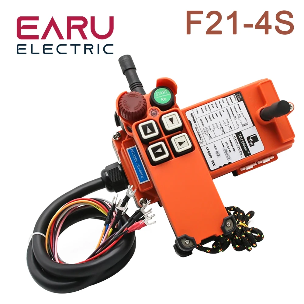 

12V 24V 110V 220V 380V Channel Industrial Wireless Radio Remote Controller Switch Crane Hoist 1 Receiver+ 1 Transmitter F21-4S