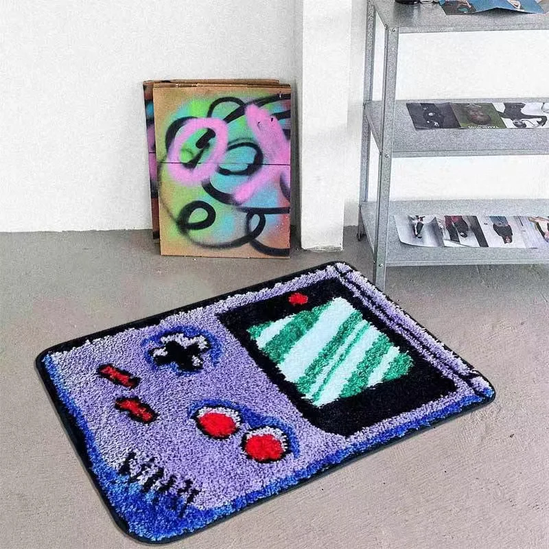 VIKAMA Cartoon Palm Game Machine Imitation Cashmere Rug Comfort Insulation Bathroom Door Mat Entry Door Mat Home Decor