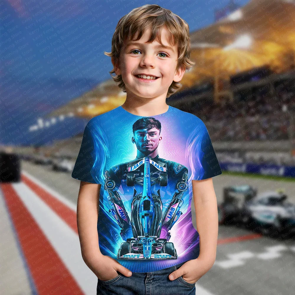 

2024 Summer Latest F1 Racer 3D Printed Kids Adult Comfortable T-shirt Short sleeved Daily Street Fashion Short sleeved Top