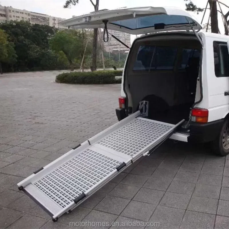 

Aluminum Manual Folding Car Motorcycle Wheelchair Ramp For Van Minivan