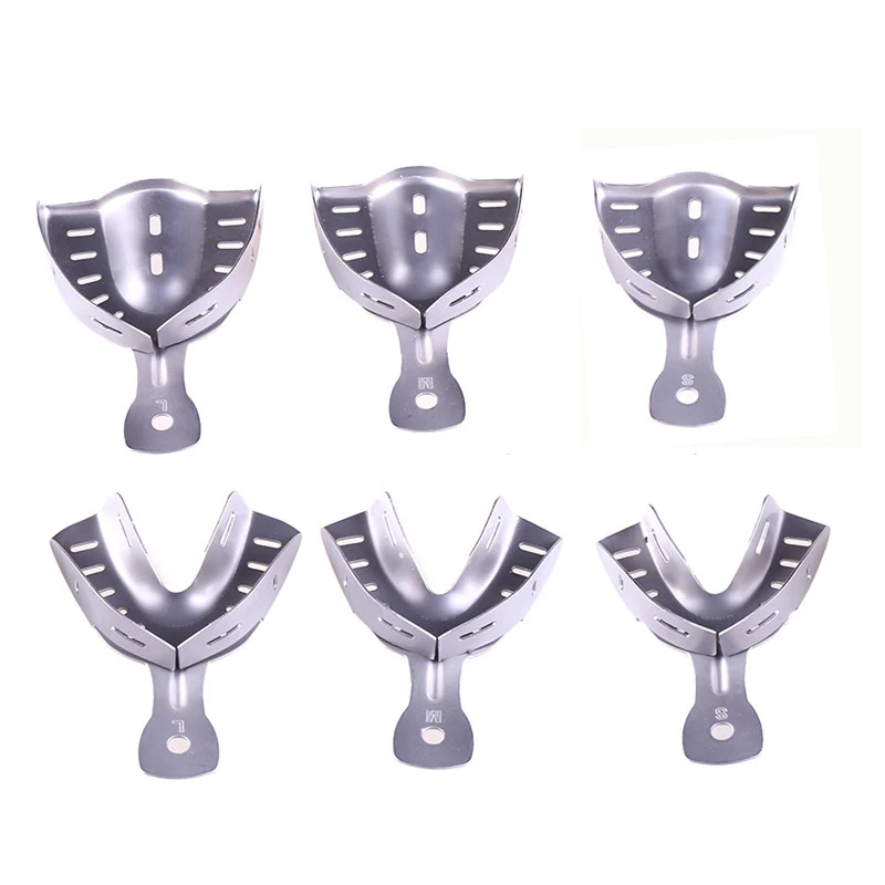 

2 шт./пара, регулируемые стоматологические оттискные ложки из нержавеющей стали, автоклавируемые, для оттисков зубов, инструменты для стоматологов, размеры L, M, S